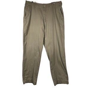 Roundtree & Yorke 34x30 Trademark Pants Khakis Relaxed Fit Tan 100% Cotton Chino